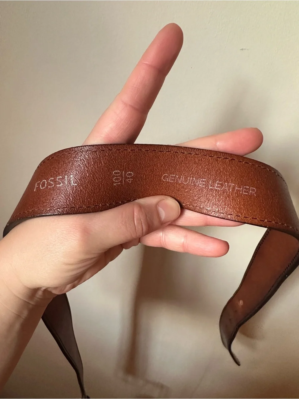 Men’s Fossil Brown Leather Belt Waist 40